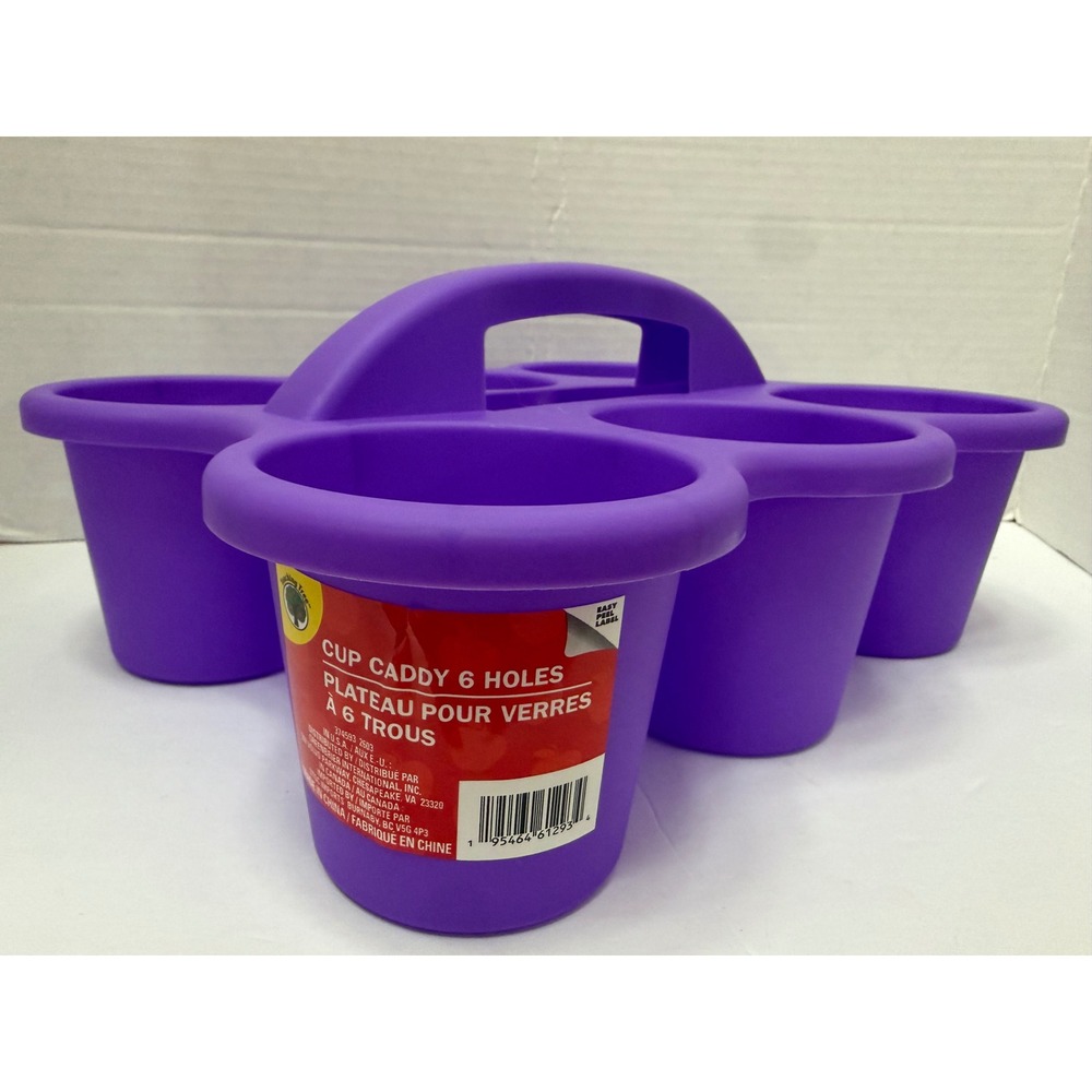 Teaching Tree Purple Plastic Cup Caddy 6 Holes Classroom Art Supply Organizer
